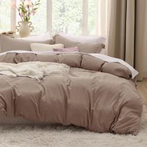 Conjunto de capa de edredom Bedsure Khaki Oversized Queen 250x250cm, 3 unidades