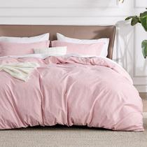 Conjunto de capa de edredom Bedsure Queen Size Soft Catiônico Tingido de Rosa Conjunto de capa de edredom Bedsure Queen Size Soft Catiônico Tingido de Rosa