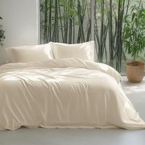 Conjunto de capa de edredom Bedsure Silky Cooling King Size Light Beige