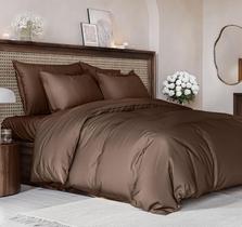 Conjunto de capa de edredom CGK Unlimited Queen Size Extra Soft Brown Conjunto de capa de edredom CGK Unlimited Queen Size Extra Soft Brown
