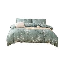 Conjunto De Capa De Edredom Com Padrão Floral Em Folhas 3 Peças Roupa De Cama Macia E Amiga Da Pele