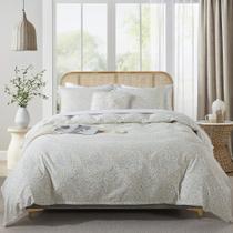 Conjunto de capa de edredom HoneiLife Floral 100% algodão queen size