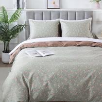 Conjunto de capa de edredom HoneiLife King 100% algodão com zíper floral Conjunto de capa de edredom HoneiLife King 100% algodão com zíper floral