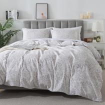 Conjunto de capa de edredom HoneiLife King Size 264 x 229 cm de algodão floral Conjunto de capa de edredom HoneiLife King Size 264 x 229 cm de algodão floral