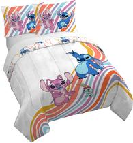 Conjunto de capa de edredom Jay Franco Lilo and Stitch em tamanho real Conjunto de capa de edredom Jay Franco Lilo and Stitch em tamanho real