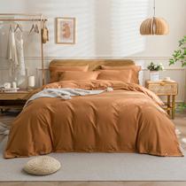 Conjunto de capa de edredom JELLYMONI Burnt Orange Washed Cotton Cal King Conjunto de capa de edredom JELLYMONI Burnt Orange Washed Cotton Cal King