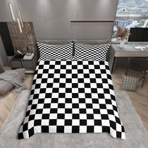 Conjunto de capa de edredom Manfei Full Size 203x229 cm Preto Branco