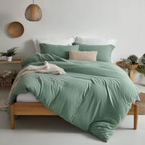 Conjunto de capa de edredom MILDLY Super Soft Washed Microfiber Green Conjunto de capa de edredom MILDLY Super Soft Washed Microfiber Green