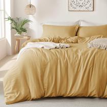 Conjunto de capa de edredom MILDLY Super Soft Washed Microfiber Yellow