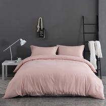 Conjunto de capa de edredom Mohap 1 em tamanho real com 2 fronhas - rosa Conjunto de capa de edredom Mohap 1 em tamanho real com 2 fronhas - rosa