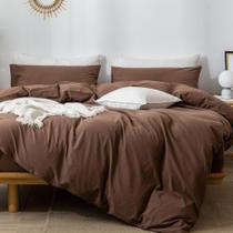 Conjunto de capa de edredom MooMee Bedding 100% algodão lavado e linho King