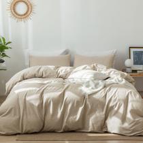 Conjunto de capa de edredom MooMee Bedding 100% algodão lavado Super Queen