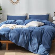 Conjunto de capa de edredom MooMee Bedding 100% algodão lavado