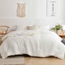 Conjunto de capa de edredom Nanko White Microfiber King Size 3 unidades