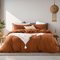Conjunto de capa de edredom NEXHOME PRO Terracotta Burnt Orange King Size Conjunto de capa de edredom NEXHOME PRO Terracotta Burnt Orange King Size