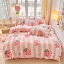Conjunto de capa de edredom OranFran Pink Strawberry Kids Twin Size Conjunto de capa de edredom OranFran Pink Strawberry Kids Twin Size