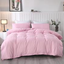 Conjunto de capa de edredom SDIII de microfibra rosa claro King Size 3 unidades