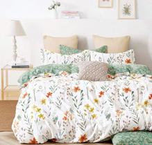 Conjunto de capa de edredom SLEEPBELLA Queen 600TC com flores amarelas de algodão