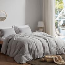 Conjunto de capa de edredom SunStyle Home Light Grey King Size