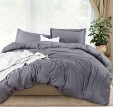 Conjunto de capa de edredom Utopia Bedding Cal King Size 3 peças cinza