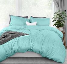 Conjunto de capa de edredom Utopia Bedding Queen Size, 3 peças, azul spa Conjunto de capa de edredom Utopia Bedding Queen Size, 3 peças, azul spa