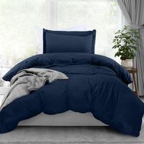 Conjunto de capa de edredom Utopia Bedding Twin Size em microfibra azul marinho