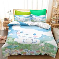 Conjunto de capa de edredom XYRXARIC Cinnamoroll impresso em 3D para cama king size Conjunto de capa de edredom XYRXARIC Cinnamoroll impresso em 3D para cama king size
