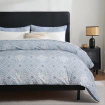 Conjunto de capa de edredom Zusbest Flannel-Like 100% algodão queen size