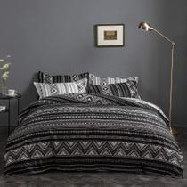 Conjunto de capa de edredon LAMEJOR Simplicity preto/branco Queen Size