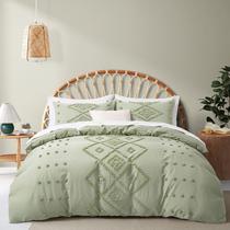 Conjunto de capa de edredon Oli Anderson Tufted Queen Size Mist Sage Conjunto de capa de edredon Oli Anderson Tufted Queen Size Mist Sage