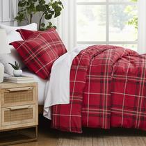 Conjunto de capa de edredon Southshore Fine Living Plaid Red Queen