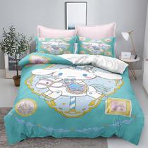 Conjunto de capa de edredon XYRXARIC Cinnamoroll em microfibra impressa em 3D Conjunto de capa de edredon XYRXARIC Cinnamoroll em microfibra impressa em 3D