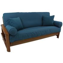 Conjunto de capa de futon Blazing Needles Solid Twill Full Aqua Blue