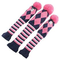Conjunto de capa de golfe Craftsman Golf Knit Pom Pom 3 peças para motorista