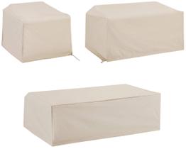 Conjunto de capa de móveis Crosley Patio Waterproof Tan de 3 peças Conjunto de capa de móveis Crosley Patio Waterproof Tan de 3 peças