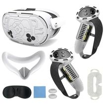 Conjunto de capa de silicone 7 peças para Meta Quest 3S VR branco