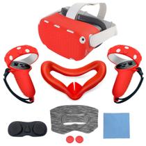 Conjunto de capa de silicone JYMEGOVR para Oculus Quest 2 Red Conjunto de capa de silicone JYMEGOVR para Oculus Quest 2 Red