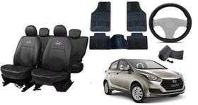 Conjunto de Capa de Volante HB 13-17 + Tapete + Capa de Couro Personalizado