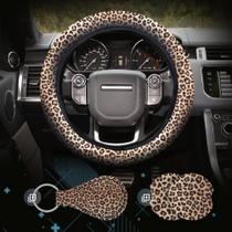 Conjunto de capa de volante Zadin Leopard Cheetah Print x4