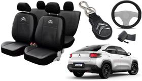 Conjunto de Capa do Citroen Basalt 2024 a 2025 + Chaveiro e Capa de Volante de Design Moderno Conjunto de Capa do Citroen Basalt 2024 a 2025 + Chaveiro e Capa de Volante de Design Moderno