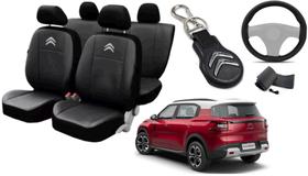 Conjunto de Capa do Citroen C3 Aircross 2021 a 2024 + Chaveiro e Capa de Volante de Alta Qualidade