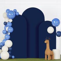 Conjunto de capa em arco de elastano azul marinho Backdrop FANPROMS Chiara Conjunto de capa em arco de elastano azul marinho Backdrop FANPROMS Chiara