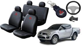 Conjunto de Capa L200 2008 a 2015 + Chaveiro + Capa de Volante: Estilo Off-Road