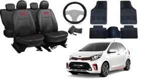 Conjunto de Capa Picanto 2006 a 2019 + Tapete + Capa de Volante Estilo e Qualidade Premium