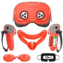 Conjunto de capa protetora de silicone para Meta Quest 3S VR Red