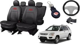 Conjunto de Capa Sportage 2004 a 2010 + Chaveiro + Capa de Volante para Conforto e Qualidade