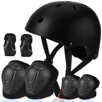 Conjunto de capacetes e almofadas Besttravel Kids Adjustable Age 5+ preto Conjunto de capacetes e almofadas Besttravel Kids Adjustable Age 5+ preto