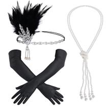 Conjunto de capacetes Flapper Choyaxo 1920s Roaring 20s para mulheres Conjunto de capacetes Flapper Choyaxo 1920s Roaring 20s para mulheres