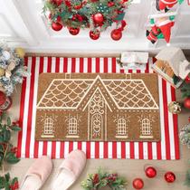 Conjunto de capachos de Natal Duraaamo Gingerbread House + Rug