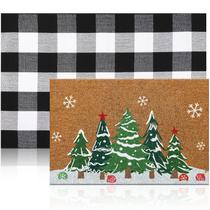 Conjunto de capachos de Natal Duraaamo Nature Coir Welcome Rug